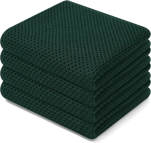 Miniatura 186 de Homaxy Paños de cocina de 100% algodón con tejido de gofre, ultra suaves, absorbentes, de secado rápido, 12 x 12 pulgadas, paquete de 6, amarillo