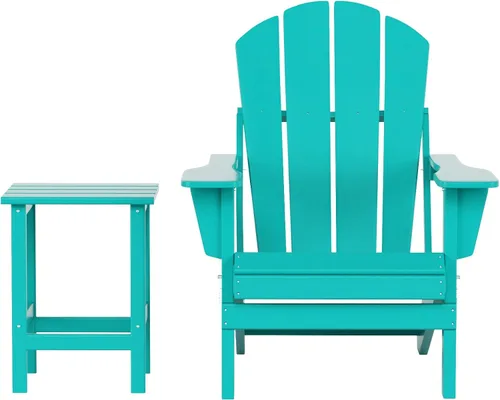 Miniatura 48 de WestinTrends Malibu HDPE - Silla plegable Adirondack de polietileno para exteriores, color negro