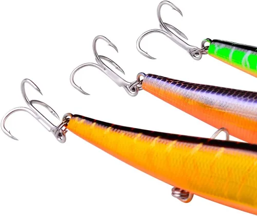 Miniatura 5 de PROBEROS Minnow Bass Fishing Señuelos - Jerkbait Sinking Señuelo Set Cebos Duros Crankbait para trucha bagre almizclado Bluegill Enchufe de pesca 6