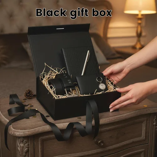 Miniatura 5 de VGOODALL Caja de regalo negra, 10.5 x 7.5 x 3.1 pulgadas, cajas de regalo para regalos con tapas, cierre magnético, caja plegable para propuesta