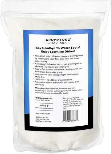 Miniatura 7 de Aromasong Sal para lavavajillas de 10 libras - Agente suavizante de agua 100% natural compatible con Bosch, Miele, Whirlpool, Thermador y más