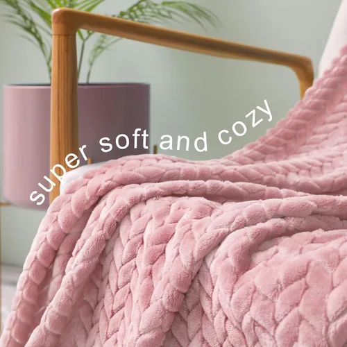 Miniatura 4 de Exclusivo Mezcla - Manta de forro polar tamaño King para cama, 90 x 104 pulgadas, mantas suaves y acogedoras de franela jacquard, ligeras y cálidas