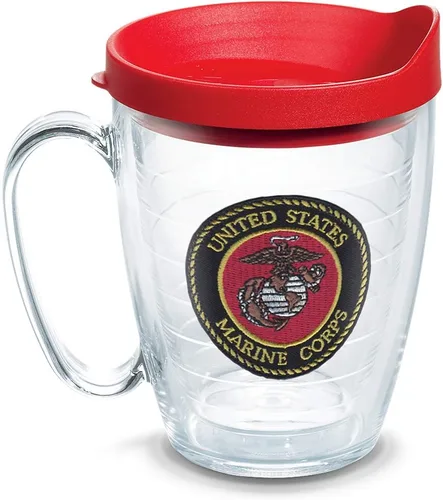 Miniatura 17 de Tervis Vaso aislado de doble pared con logotipo de los Marines fabricado en Estados Unidos mantiene las bebidas frías y calientes, 16 onzas, clásico