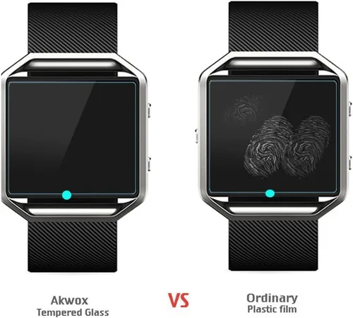 Miniatura 5 de Paquete de 4 protectores de pantalla de vidrio templado para Fitbit Blaze Smart Watch [0.012 in 2.5D alta definición 9H] película protectora