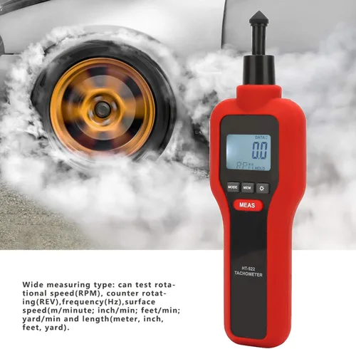 Miniatura 7 de Mano sin contacto 2-99999 & Contacto 2-19999 LCD Digital Tacómetro Tach Rotar Medidor de velocidad para pruebas sin contacto y contacto