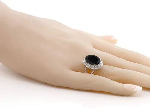 Miniatura 4 de Gem Stone King Anillo de plata de ley 925 con piedra natal ovalada de 0.55 x 0.39 pulgadas para mujer, anillo de compromiso de boda, aniversario
