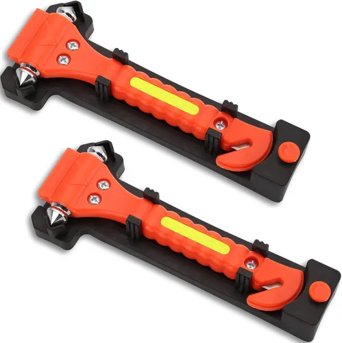 SINSEN Juego de 2 martillos de seguridad para automóvil, herramienta de escape de emergencia, martillo de vidrio para ventana de automóvil, rompedor