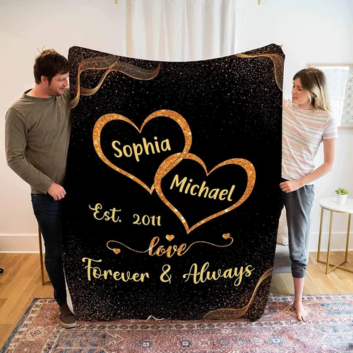 Miniatura 3 de Mantas de forro polar personalizadas para esposa con nombre de marido, el mejor regalo para tu compañero de vida con citas, regalos del día de San