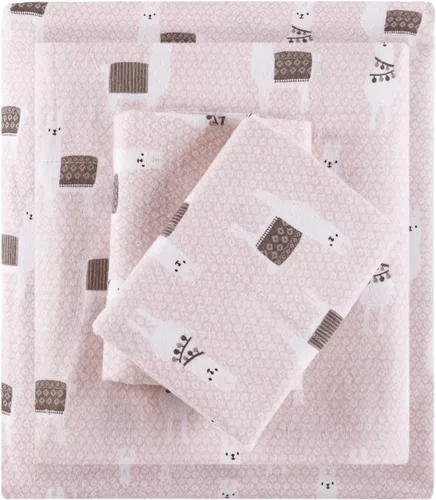 Intelligent Design - Juego de sábanas, suave, acogedor, franela 100% algodón, estampado novedoso de animales lindos, cálido y ultrasuave, para clima