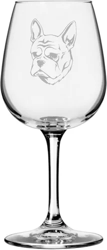 Miniatura 446 de Copa de vino de 12.75 onzas con diseño de perro grabado