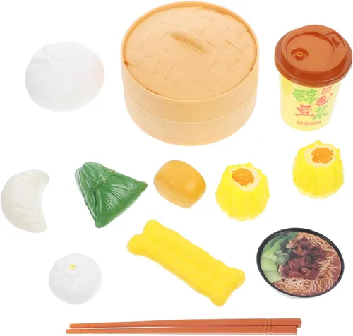 26pcs Dim Sum Toy Steamer Buns Chinese Breakfast Toy Kids Pretend Play Kitchen para niños y niñas
