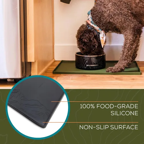 Miniatura 5 de Wilderdog Mantel individual de silicona para mascotas fabricado con cono de silicona 100% de grado alimenticio, sin BPA, PVC y ftalatos. No tóxico