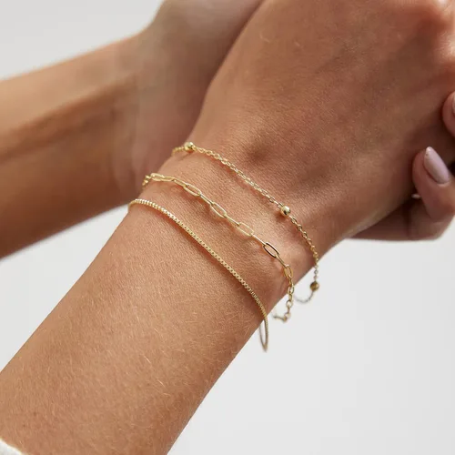 Miniatura 2 de Kyerlyn Pulseras de oro para mujer, juego de pulseras de oro de 14 quilates para mujer, delicada cadena de cuerda trenzada de espiga de espiga