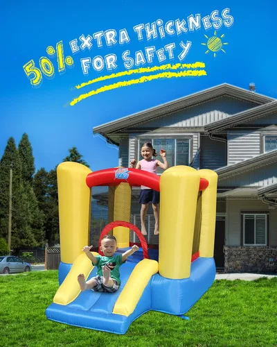 Miniatura 4 de Casa de rebote hinchable ACTION AIR, casa de rebote para niños pequeños con soplador para interiores/exteriores, castillo hinchable con costuras