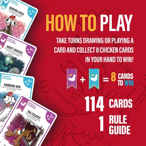 Miniatura 9 de Chicken Challengers Juego de cartas: estrategia hilarante para adultos y adolescentes, noche de juegos familiares, 2-8 jugadores, mayores de 13