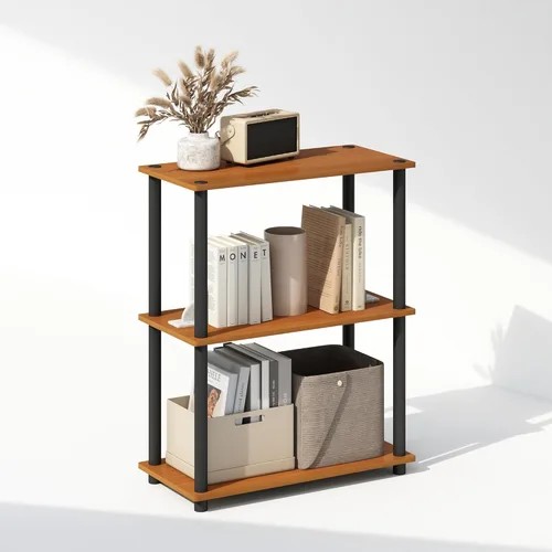 Miniatura 21 de Furinno Turn-N-Tube Estantes de almacenamiento, estante esquinero de 4 niveles, estante de exhibición de montaje sin herramientas, estantería