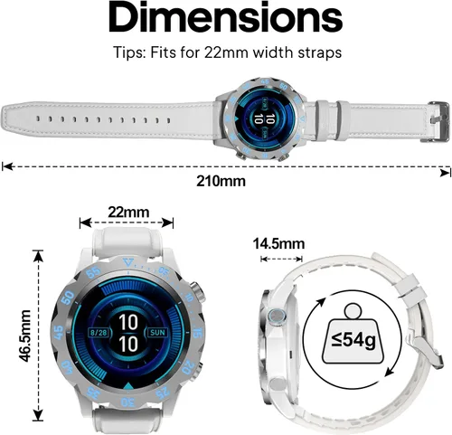 Miniatura 19 de KAVVO Oyster - Mini reloj inteligente Bluetooth de 1.1 pulgadas para mujer, pantalla AMOLED siempre encendida, bisel giratorio, rastreador