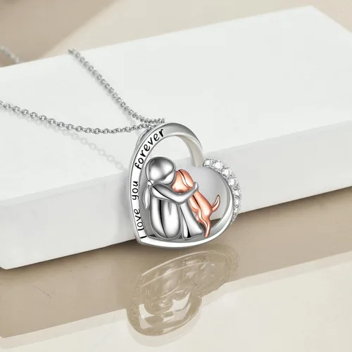 Miniatura 20 de YFN Collar con colgante de perro de recuerdo de plata de ley, regalo conmemorativo para amantes de los perros para mujeres