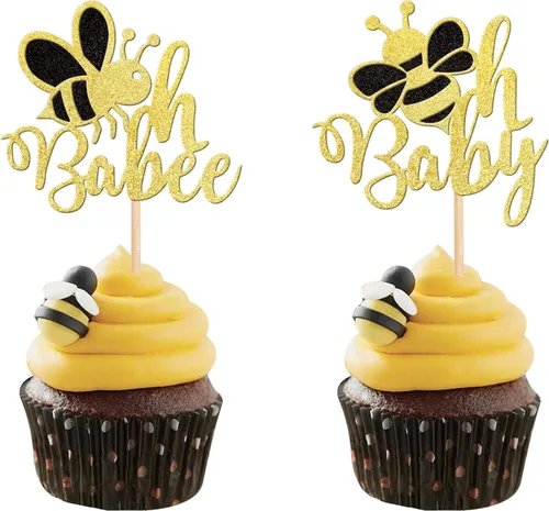 Miniatura 12 de 30 piezas de adornos para cupcakes de abejorro, pequeñas figuritas de resina, adornos para pasteles de abeja, Oh Babee, decoraciones para pasteles