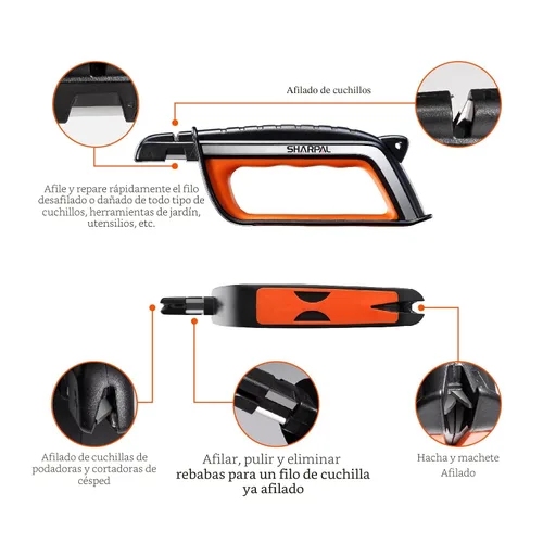 Miniatura 2 de SHARPAL 103N Todo en 1 Afilador de Cuchillo y Herramienta de Jardín Multiusos para Hoja de Cortacésped, Hacha, Machete, Podadora, Tijeras de Seto