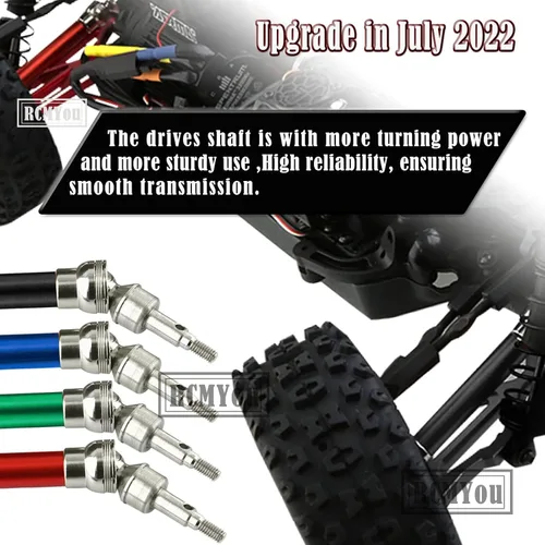 Miniatura 5 de Ejes CVD de eje de transmisión para 1/10 Big Rock V3 3S BLX 4x4 4WD, 4 piezas de actualización RC, ejes de transmisión delanteros y traseros