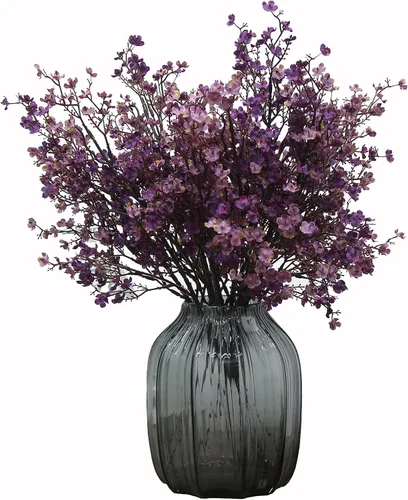 Miniatura 33 de JAKY-Global - Flores velo de novia artificiales, tela de seda, 6 ramos de plantas falsas europeas para decoración de bodas, ramos de tacto real, Azul