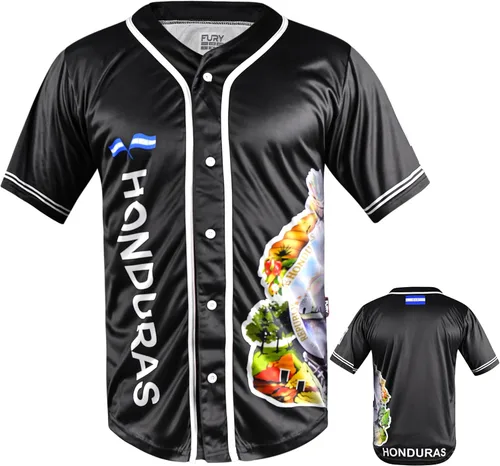 Miniatura 8 de fox & fury Camisetas de béisbol negras México, Guatemala, El Salvador, Honduras, Venezuela, Puerto Rico, Brasil, Cuba, Nicaragua