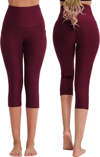 Miniatura 4 de NELEUS - Pantalones de yoga para mujer, con control de barriga, cintura alta, para correr, estilo capri