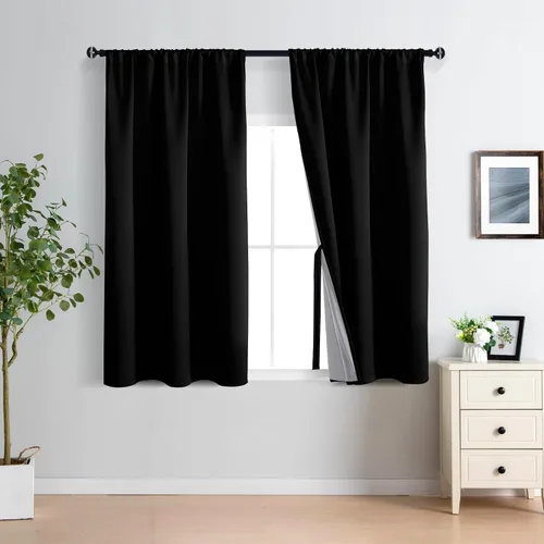 Miniatura 43 de XWZO Cortinas Opacas 100% Blancas - Cortinas de Bloqueo Total de Calor y Luz con Forro Negro para Dormitorio/Cuarto de Lavado, Paneles de Ventana