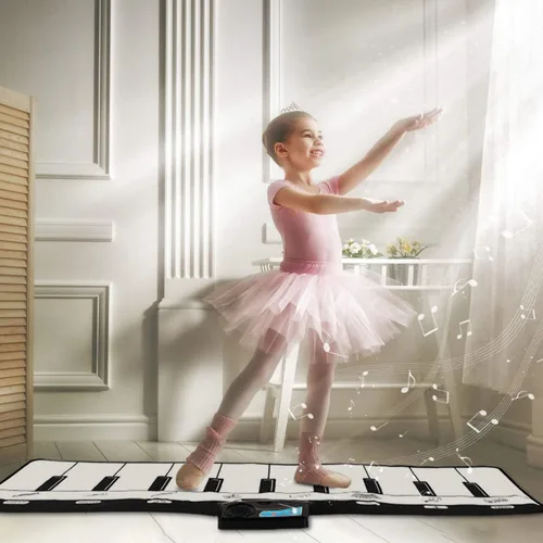 Miniatura 7 de M SANMERSEN Alfombra de Piano, Alfombra Musical para Niños Alfombra de Teclado de Piano de Piso con 8 Instrumentos Sonidos Música Baile Alfombra