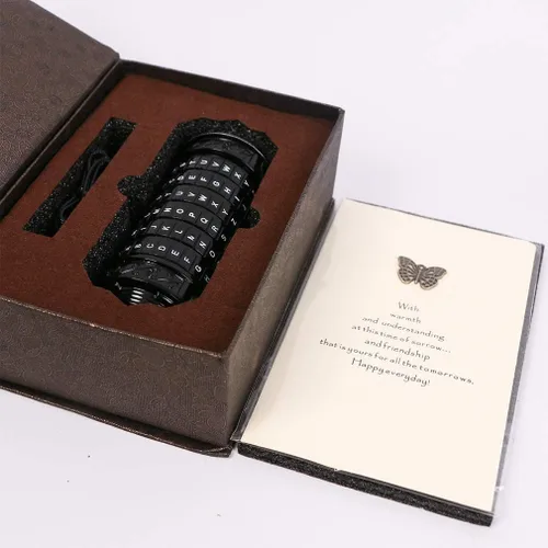 Miniatura 2 de Cryptex Da Vinci Code Mini Cryptex Lock - Cajas de rompecabezas con compartimentos ocultos, aniversario, día de San Valentín, regalos románticos