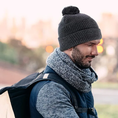 Miniatura 4 de Trendy Apparel Shop XXL - Gorro de invierno acanalado con pompones de gran