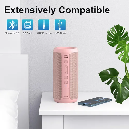 Miniatura 6 de Ortizan Altavoz Bluetooth portátil inalámbrico, IPX7 impermeable, a prueba de polvo y a prueba de óxido, potente sonido de 24 W, graves mejorados