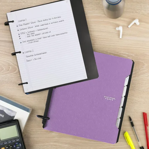 Miniatura 8 de Five Star Flex - Cuaderno recargable + aplicación de estudio, papel rayado universitario y carpeta de anillos TechLock de 1-1/2 pulgadas