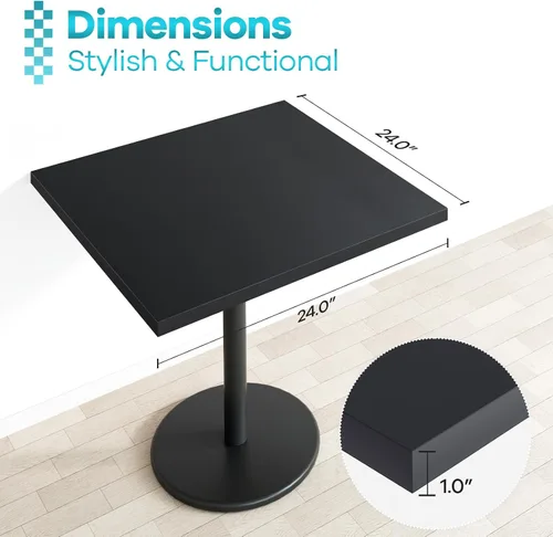 Miniatura 3 de Kaboon Mesa universal de 24 x 24 pulgadas, paquete de 2, solo encimera reversible de melamina, uso doméstico o comercial en interiores, 1 pulgada