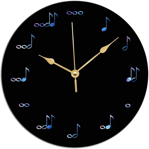 Miniatura 19 de ArogGeld The One of A Kind - Reloj de notas musicales con notas doradas, reloj artístico que no hace tictac, funciona con pilas, relojes decorativos