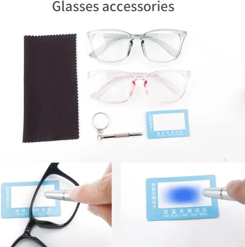Miniatura 5 de Gafas de luz azul para mujeres y hombres, paquete de 2, anteojos de luz azul, anteojos cuadrados de bloqueo de luz azul a la moda, anteojos verdes