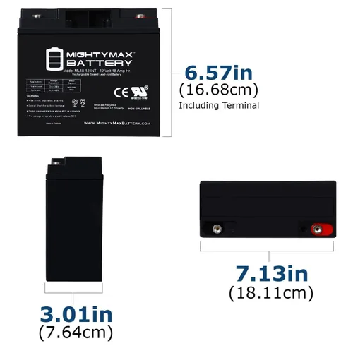 Miniatura 2 de Mighty Max Battery Batería de rosca interna SLA de 12V 18AH para Schumacher PSJ-4424