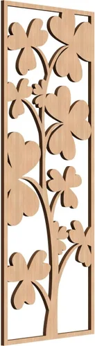 Miniatura 119 de 9 3/8 pulgadas de ancho x 24 3/8 pulgadas de alto x 1/4 pulgadas de alto, Bradford Paneles de pared decorativos de madera de calado, roble rojo rojo