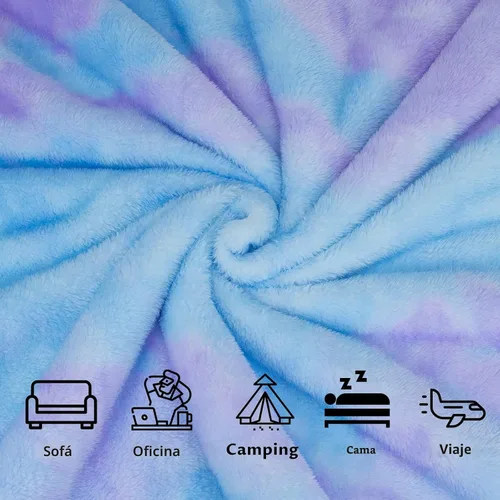 Miniatura 7 de MUGD Mantas suaves de forro polar manta suave y mullida para niños manta cálida para cama Azul y morado