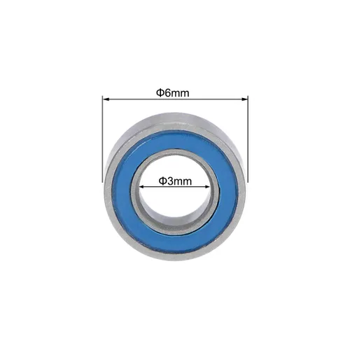 Miniatura 4 de uxcell MR63-2RS Rodamientos de bolas de ranura profunda 0.118 in Diámetro interior 0.236 in OD 0.098 in Diámetro doble sellado de acero cromado azul