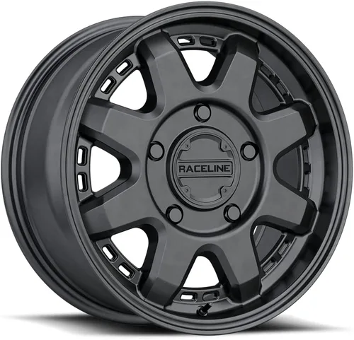 Miniatura 9 de Raceline Ruedas 947B SCOUT Rueda Negro Satinado 16X8"6X139.7 Patrón de Perno 0.000 in Offset/(4.5"B/S) 8 Radios Aluminio Ruedas de Coche