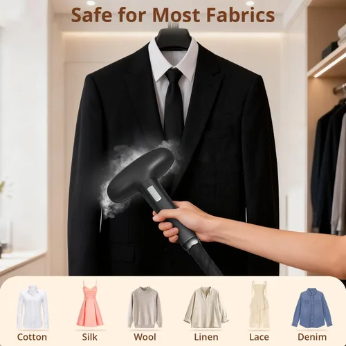 Miniatura 7 de LAKALA Vaporizador de Ropa, Calentamiento Instantáneo de 30 Segundos, Tanques de Agua de 2.5L, con Clips para Pantalones y Doble Percha, Potente