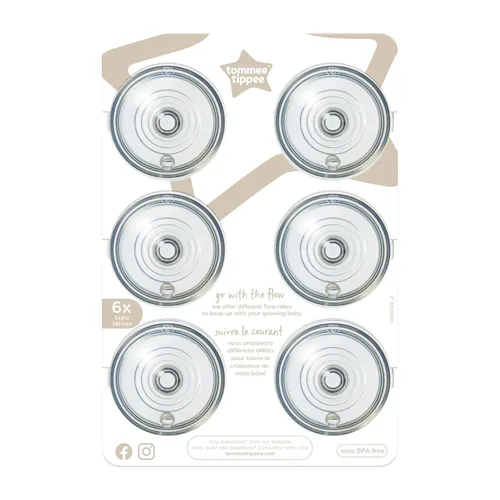 Tommee Tippee Natural Start - Tetinas para biberón, parecidas al pecho para un pestillo natural, válvula anticólica, silicona suave, flujo medio,