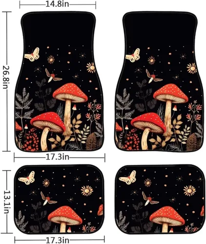 Miniatura 5 de YSTARDREAM Alfombrillas de hongo estrellado para automóvil para todas las estaciones para mujeres y hombres, alfombras de coche estrelladas