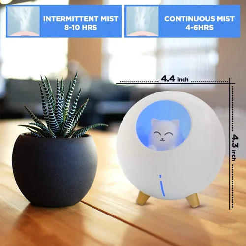 Miniatura 2 de Mini humidificador ultrasónico ultrasilencioso con USB, lindo humidificador de niebla fría, para niños, habitación del bebé, habitación del bebé, 7