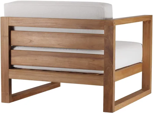Miniatura 10 de Modway EEI-4256-NAT-WHI-SET Sofá biplaza seccional de 2 piezas de madera de teca para patio, color blanco natural