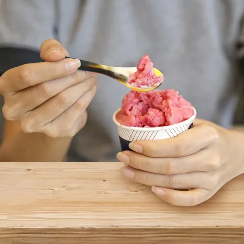 Miniatura 6 de Hemoton Juego de 3 cucharas de cuerno de buey de 5.70 pulgadas para postre de cuerno natural para café, té, helado, pastel y utensilios para servir