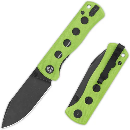 Miniatura 13 de QSP Canary Folder - Cuchillo plegable de bolsillo, hoja de 7.21 cm Sandvik 14C28N con acabado negro lavado a la piedra, mango G10 negro, bloqueo