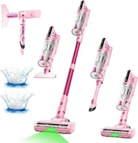Miniatura 10 de Trucozie - Aspiradora inalámbrica, aspiradora ligera con soporte autónomo, palo aspiradora con tiempo de funcionamiento de 50 minutos, potente